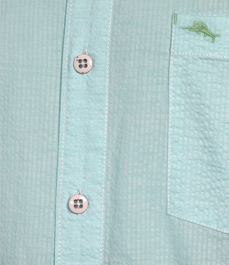 Tommy Bahama Big & Tall Nova Wave Short Sleeve Woven Plaid Shirt