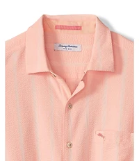Tommy Bahama Big & Tall Nova Wave Veritcal Stripe Short Sleeve Button Front Woven Shirt