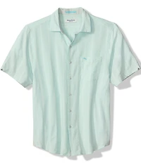 Tommy Bahama Big & Tall Nova Wave Veritcal Stripe Short Sleeve Button Front Woven Shirt