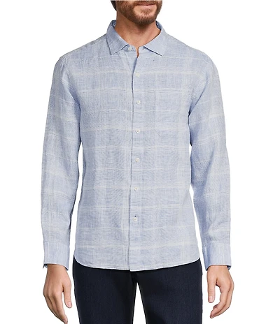 Tommy Bahama Big & Tall Paradisco Plaid Linen Long Sleeve Woven Shirt