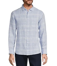 Tommy Bahama Big & Tall Paradisco Plaid Linen Long Sleeve Woven Shirt