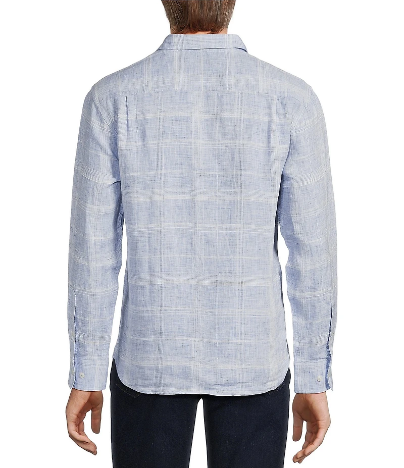 Tommy Bahama Big & Tall Paradisco Plaid Linen Long Sleeve Woven Shirt
