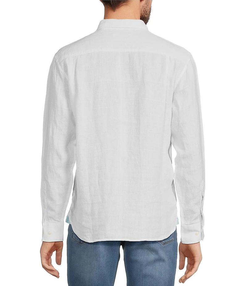 Tommy Bahama Big & Tall Paradisco Plaid Linen Long Sleeve Woven Shirt