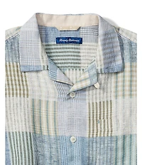 Tommy Bahama Big & Tall Patchwork Sands Linen Blend Short Sleeve Woven Camp Shirt