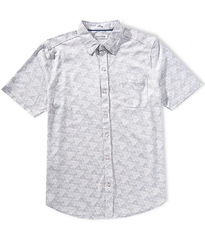 Tommy Bahama Big & Tall San Lucio Tri Leaf Geo Short Sleeve Woven Shirt