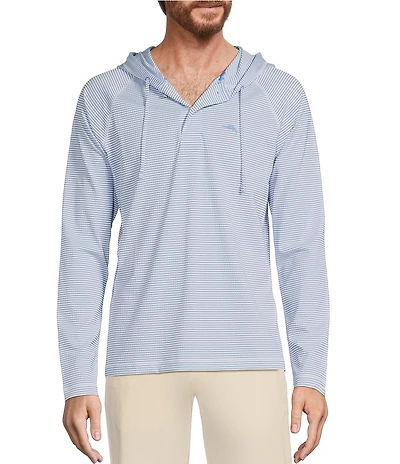 Tommy Bahama Big & Tall Starboard Stripe Long Sleeve Hoodie