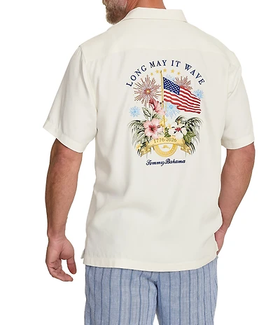 Tommy Bahama Big & Tall Stars & Stripes Short Sleeve Woven Camp Shirt