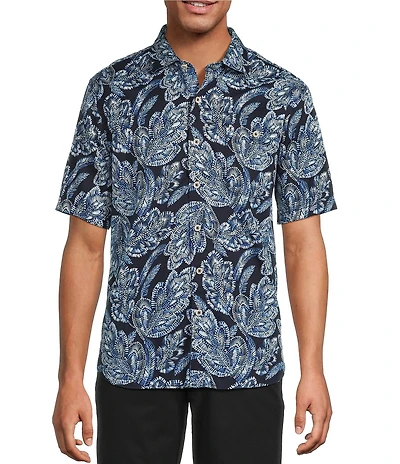 Tommy Bahama Big & Tall Tortola Midnight Blues Short Sleeve Woven Shirt