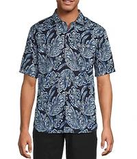 Tommy Bahama Big & Tall Tortola Midnight Blues Short Sleeve Woven Shirt