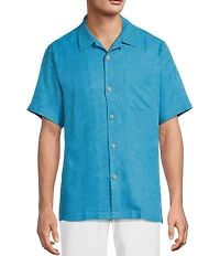 Tommy Bahama Big & Tall Solid Tropic Isle Silk Short Sleeve Woven Shirt