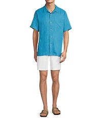 Tommy Bahama Big & Tall Solid Tropic Isle Silk Short Sleeve Woven Shirt