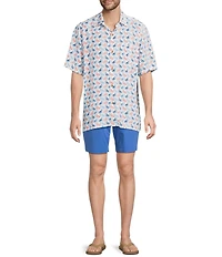 Tommy Bahama Big & Tall Veracruz Cay Flamingo Mingle Short Sleeve Woven Shirt