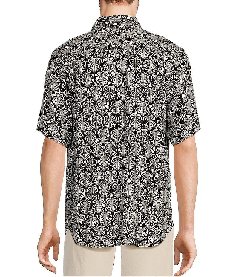 Tommy Bahama Big & Tall Veracruz Cay Monstera Tiles Short Sleeve Woven Shirt