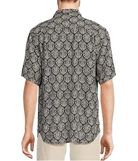 Tommy Bahama Big & Tall Veracruz Cay Monstera Tiles Short Sleeve Woven Shirt
