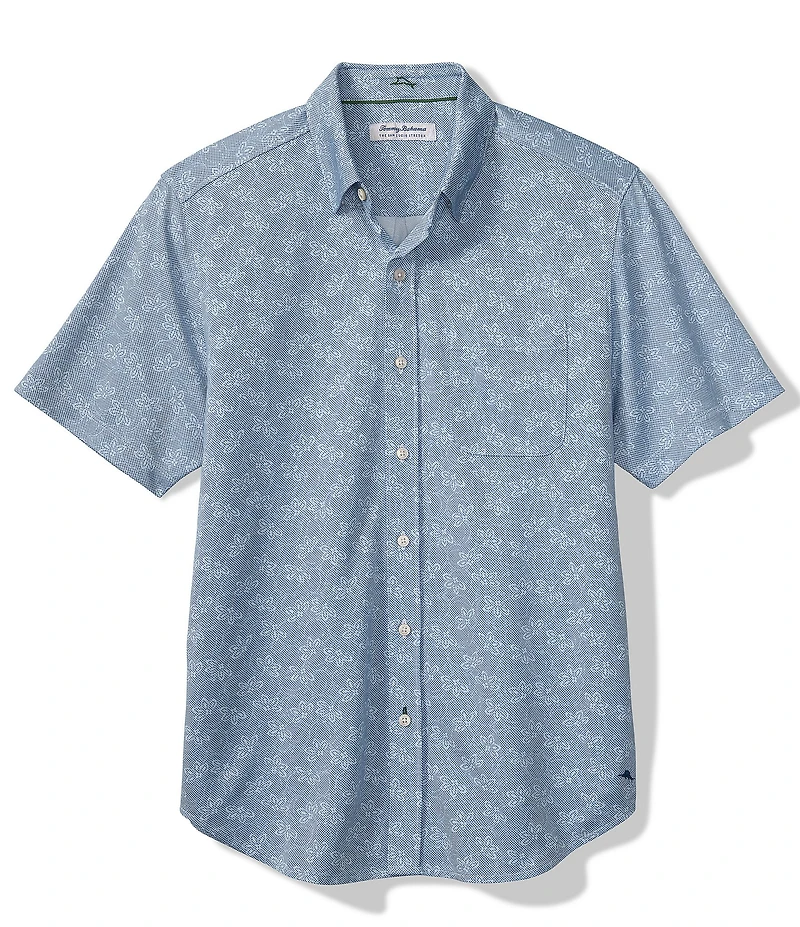 Tommy Bahama Big & Tall Woven San Lucio Lotus Happy Hour Short Sleeve Woven Shirt