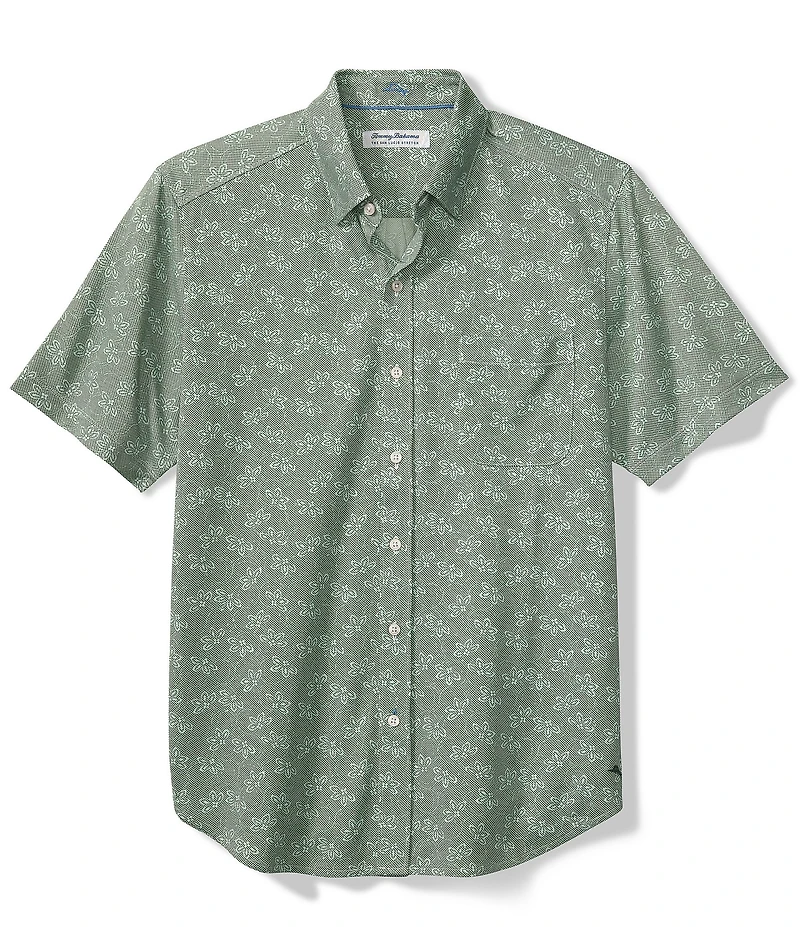 Tommy Bahama Big & Tall Woven San Lucio Lotus Happy Hour Short Sleeve Woven Shirt