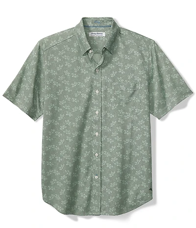 Tommy Bahama Big & Tall Woven San Lucio Lotus Happy Hour Short Sleeve Woven Shirt