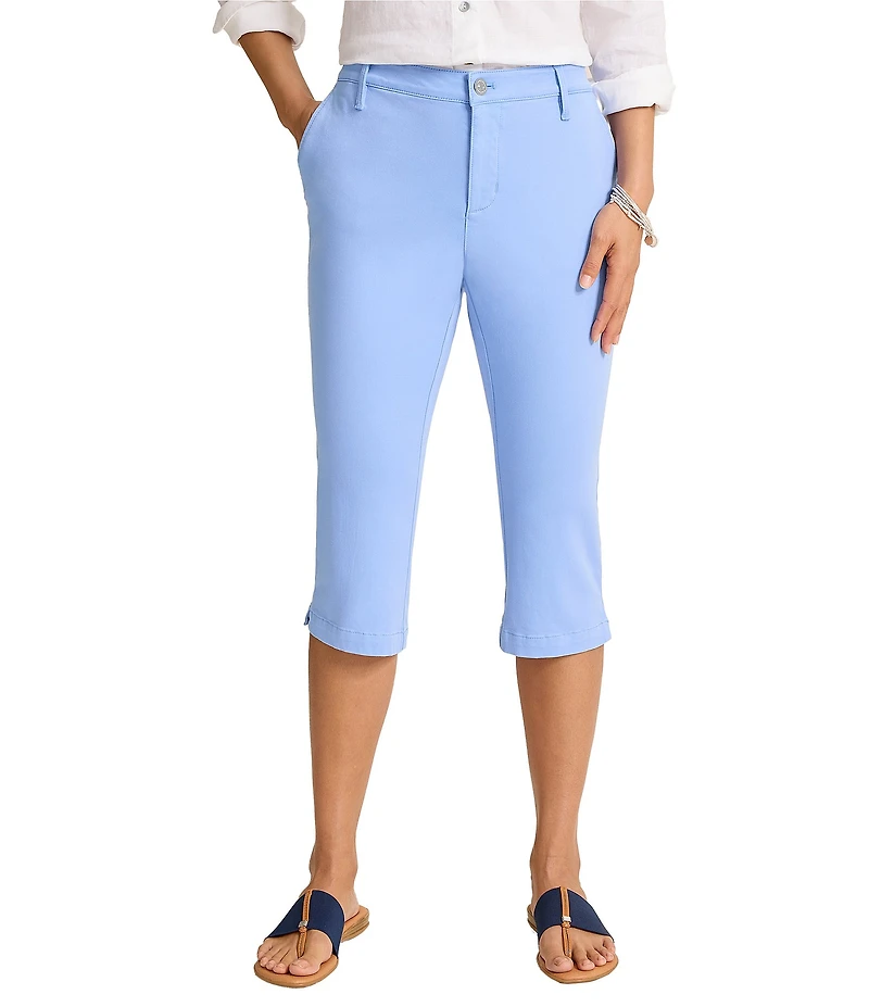 Tommy Bahama Boracay Beach Cotton Blend Sateen Mid Rise Straight Leg Capri Pants
