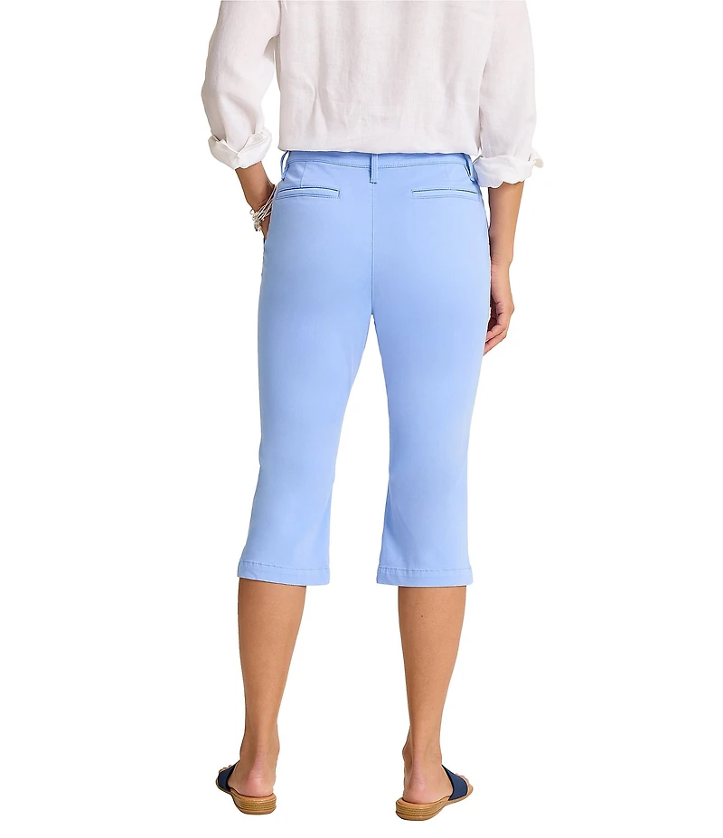 Tommy Bahama Boracay Beach Cotton Blend Sateen Mid Rise Straight Leg Capri Pants