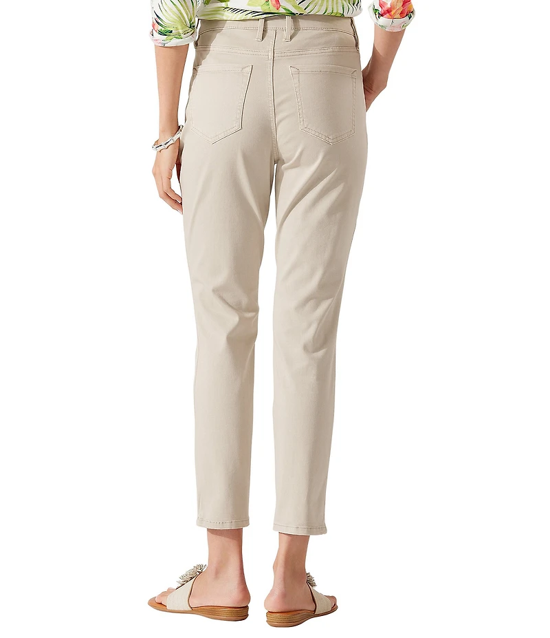 Tommy Bahama Boracay Beach Cotton Blend Stretch Sateen High Rise Ankle Jeans