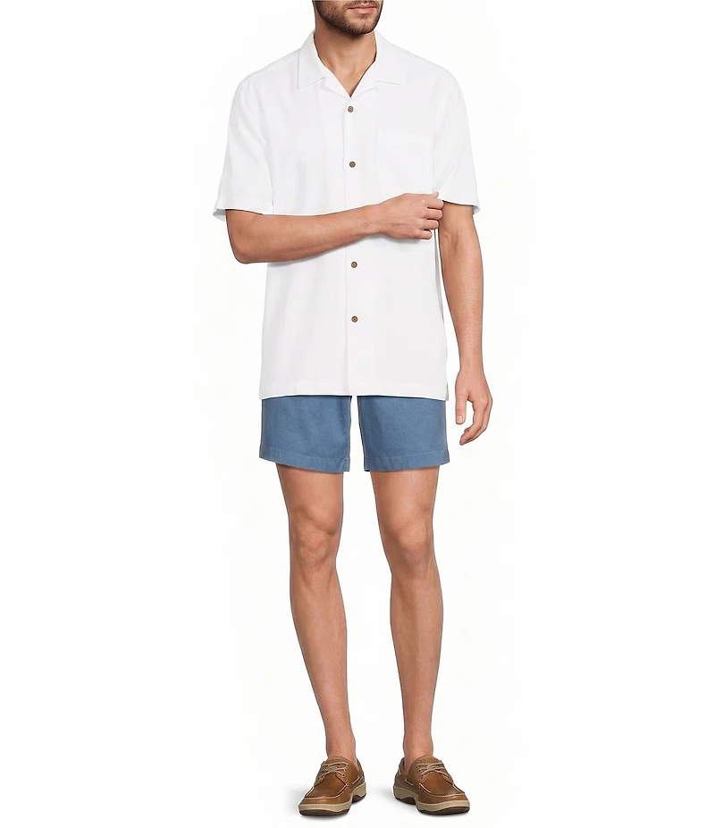 Tommy Bahama Boracay Island Chino Flat-Front 7#double; Inseam Shorts