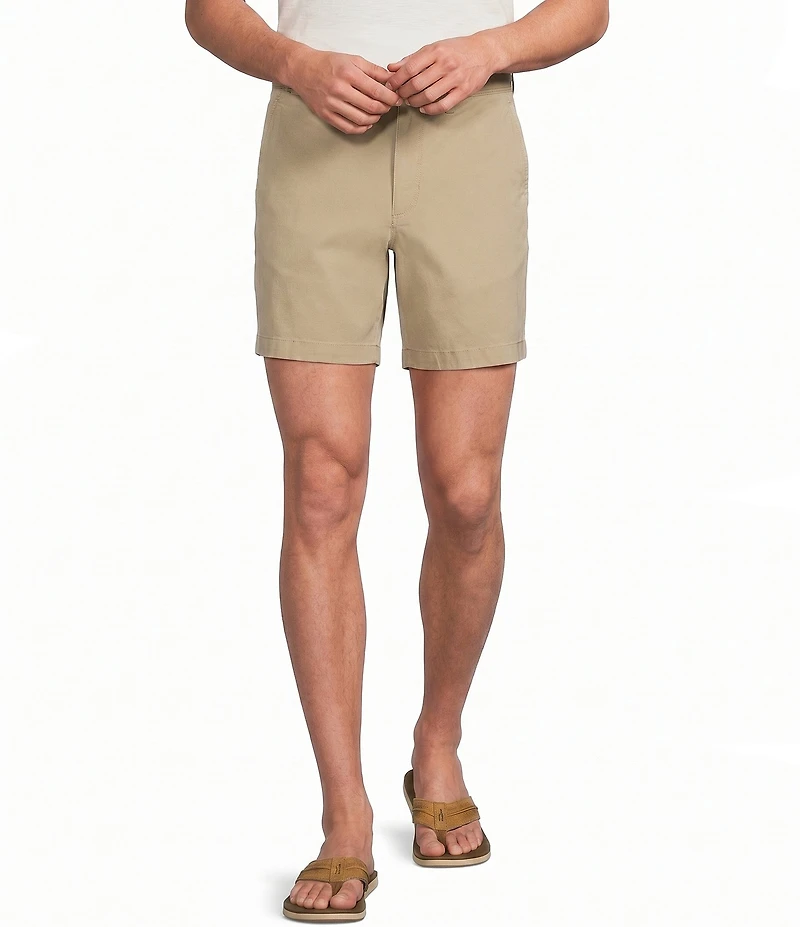 Tommy Bahama Boracay Island Chino Flat-Front 7#double; Inseam Shorts