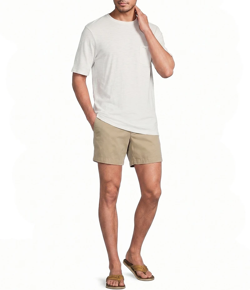 Tommy Bahama Boracay Island Chino Flat-Front 7#double; Inseam Shorts