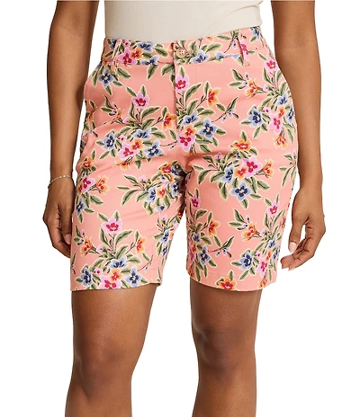Tommy Bahama Boracay Ocean Petals Floral Print Stretch Chino Mid Rise Bermuda Shorts
