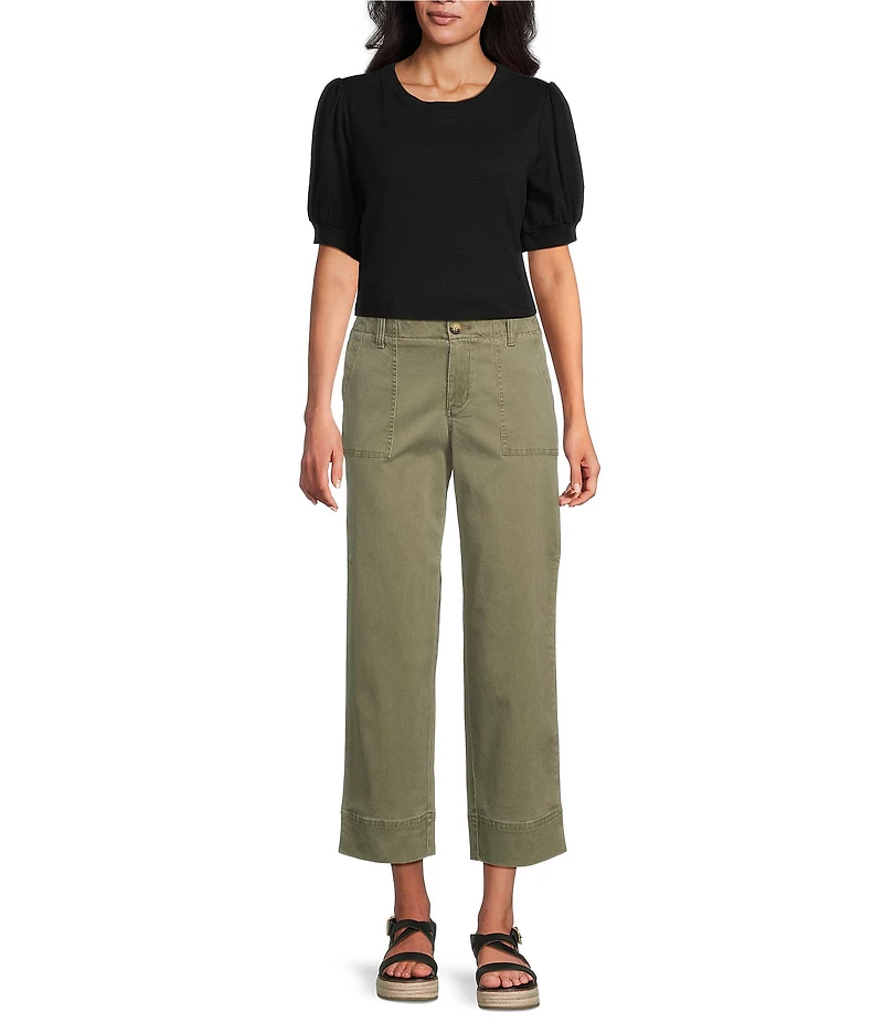 Tommy Bahama Boracay Stretch Sateen Cropped Wide Leg Pocketed Field Pants