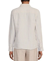Tommy Bahama Cabana Woven Striped Print Point Collar Long Sleeve Shirt