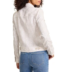 Tommy Bahama Canopy Shores Two Palms Linen Chain Point Collar Long Sleeve Button Front Jacket