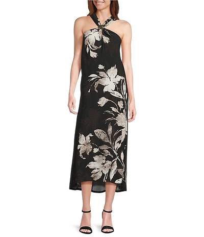 Tommy Bahama Carmela Bloom Beauty Halter Neck Midi Dress