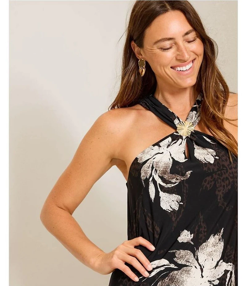 Tommy Bahama Carmela Bloom Beauty Halter Neck Midi Dress