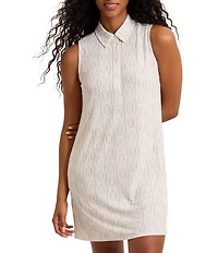 Tommy Bahama Carmela Canopy Shores Chain Print Collared V-Neck Sleeveless Shirt Dress