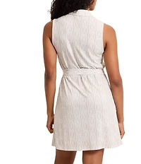 Tommy Bahama Carmela Canopy Shores Chain Print Collared V-Neck Sleeveless Shirt Dress