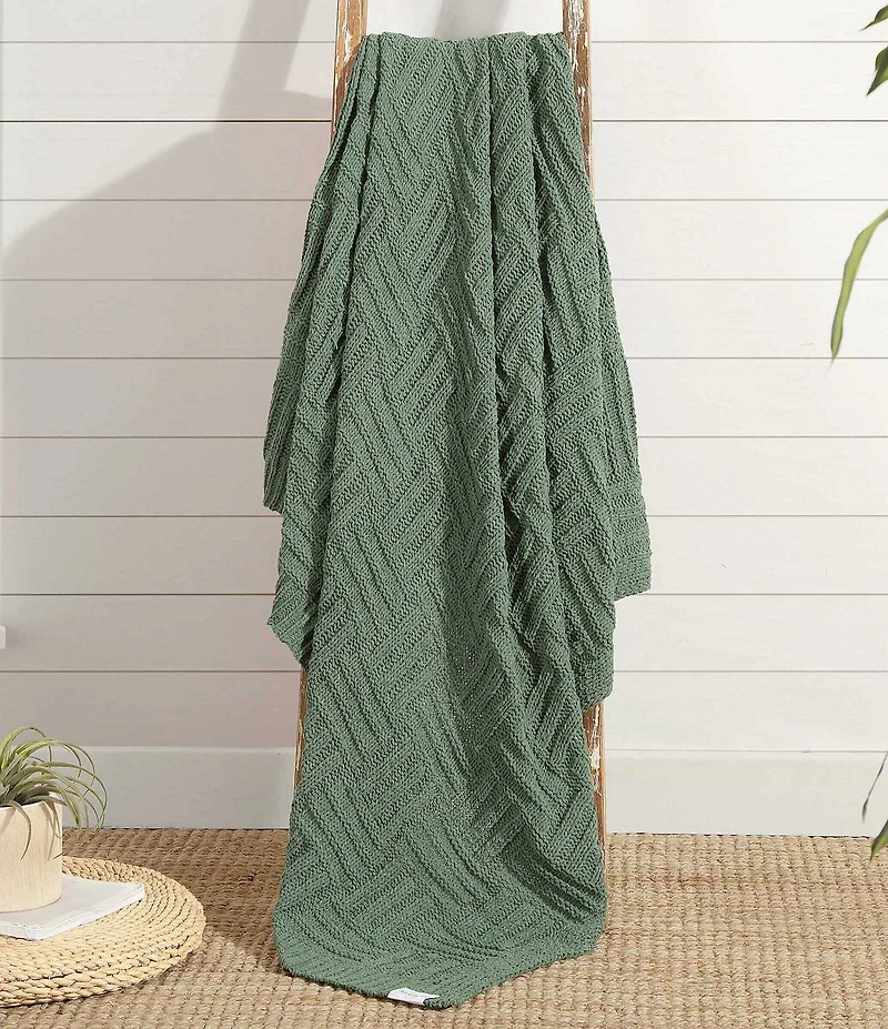 Tommy Bahama Chain Basket Knit Throw Blanket
