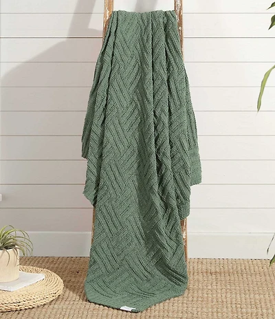 Tommy Bahama Chain Basket Knit Throw Blanket