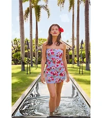 Tommy Bahama Chambray Beach Strapless Bandini Swim Top