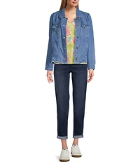 Tommy Bahama Chambray O'Lei Linen Blend Raw Edge Jacket