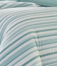 Tommy Bahama Clearwater Cay Striped Seersucker Cotton Reversible Duvet Cover Mini Set