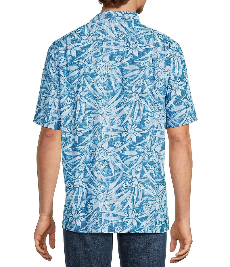 Tommy Bahama Coastal Ease Aqua Flora Short Sleeve Woven Camp Shirt