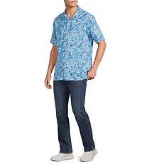 Tommy Bahama Coastal Ease Aqua Flora Short Sleeve Woven Camp Shirt