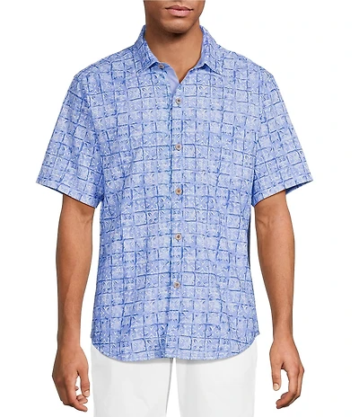 Tommy Bahama Coastal Ease Carrico Tiles Short Sleeve Woven Shirt