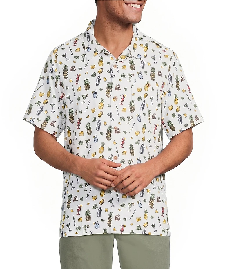 Tommy Bahama Coastal Ease Shake And Sip Short Sleeve Woven Camp Shirt