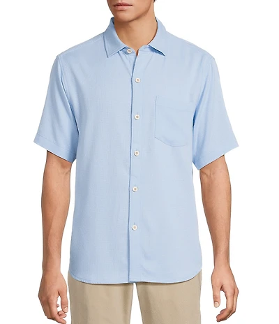 Tommy Bahama Coastal Ease Shoreline Check Short Sleeve Woven Camp Shirt