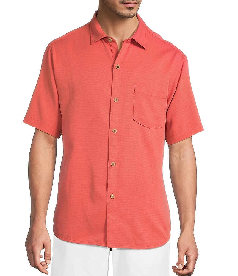 Tommy Bahama Coastal Ease Shoreline Check Short Sleeve Woven Camp Shirt