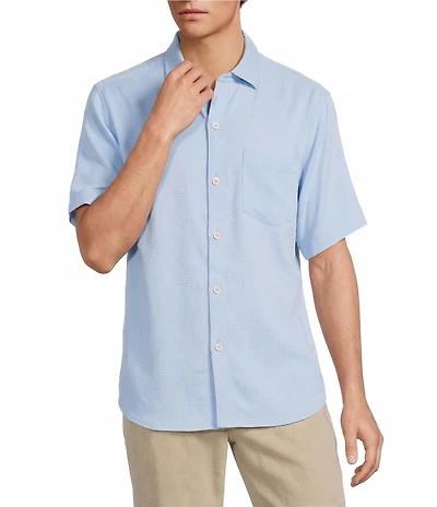 Tommy Bahama Coastal Ease Shoreline Check Short Sleeve Woven Camp Shirt