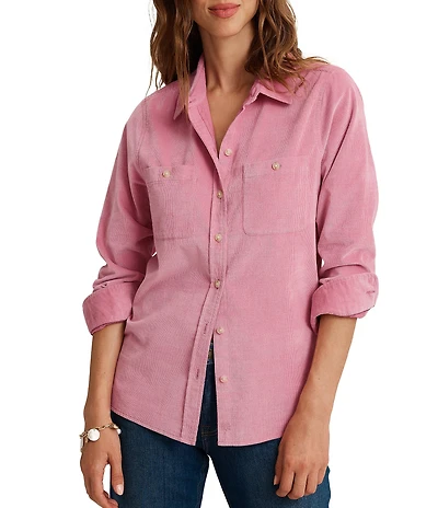 Tommy Bahama Coastal Knit Corduroy Classic Fit Point Collar Long Sleeve Shirt