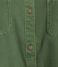 Tommy Bahama Coastal Twill Point Collar Short Sleeve Patch Pocket Contrast Stitch Shirt