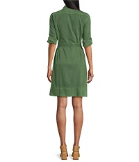 Tommy Bahama Coastal Twill Short Sleeve Button Front Shirt Dress